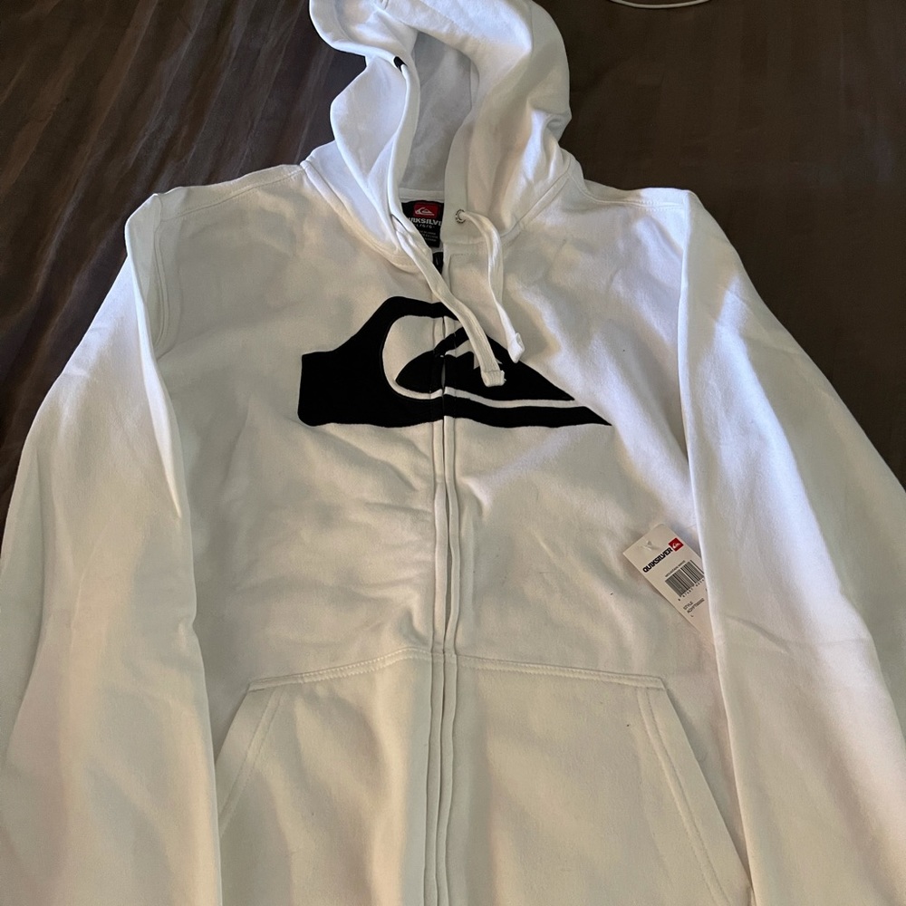 Quicksilver Men’s Large White Zip Up Hoodie